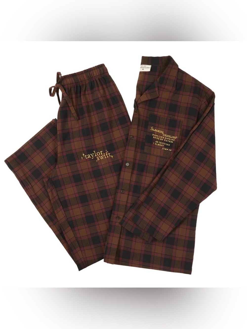 Taylor Swift evermore Gold Rush pajama set - Picture 1 of 12